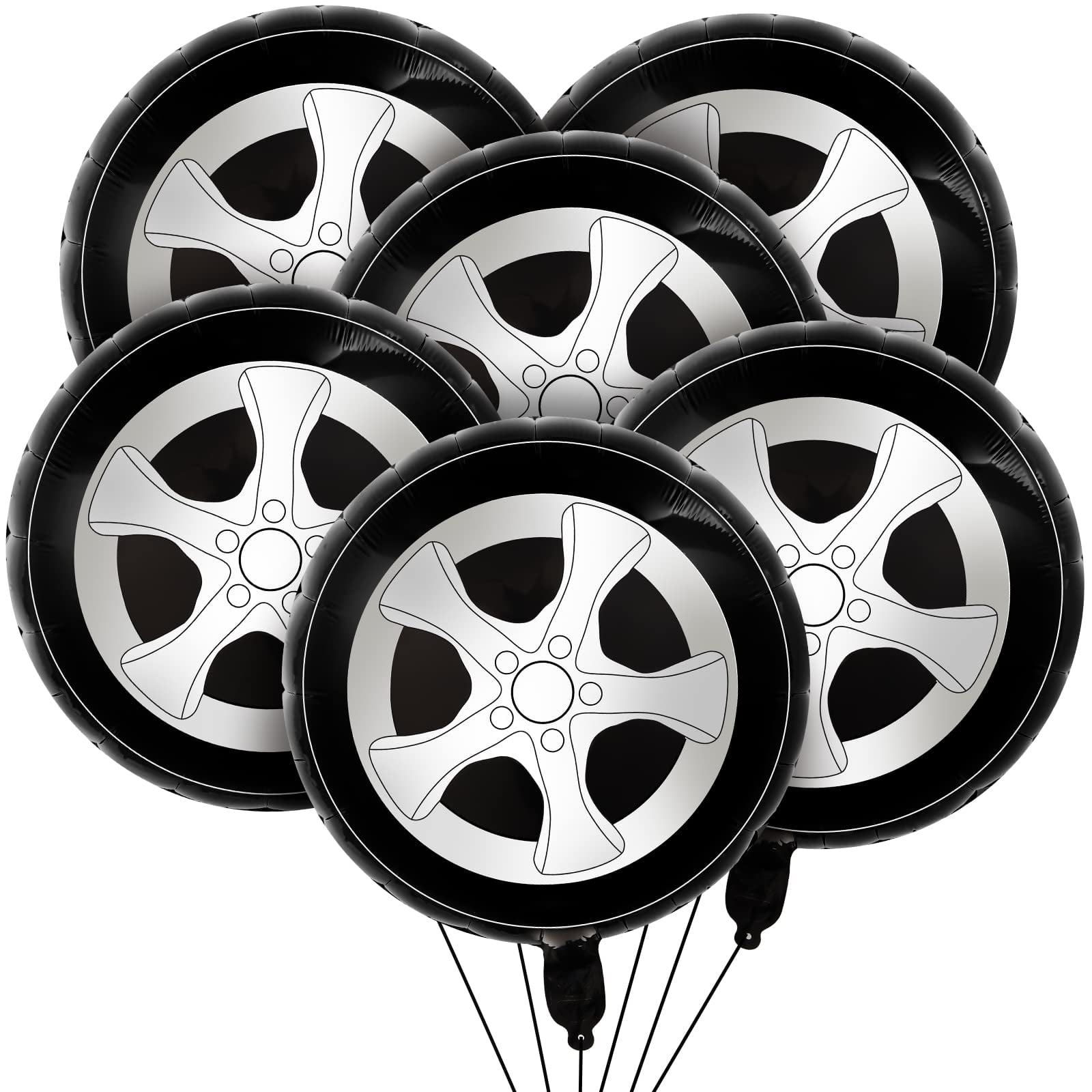 6 Pcs Wheel tire Balloons 18 Inch Race Car Balloon