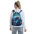 thumbnail image 5 of Yiaed Ice Blue Ocean Cute Dolphin Print Lightweight Backpack Travel Backpacks Hiking Daypack for Women Men, 5 of 5