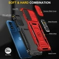 thumbnail image 6 of Rugged Case for Motorola Moto G Play 4G 2024, Sliding Lens Camera Cover Protection Ring Stand Compatible with Magnetic Car Mount Military Grade Shockproof Hybrid Case for Moto G Play 4G 2024, Red, 6 of 7