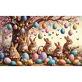 thumbnail image 1 of Happy Easter Photography Backdrop Spring Green Grass Rabbit Bunny Eggs Wooden Board Baby Shower Kids Portrait Decor Background, 1 of 4