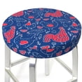 thumbnail image 3 of Fotbe Chicken and Rooster Stool Covers Round,Waterproof Round Bar Stool Covers Bar Chair Covers Washable Stool Cushion Slipcover for 12-14 Inch Chair-14 inch, 3 of 7