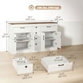 thumbnail image 3 of HOMCOM Sideboard Buffet Cabinet, Farmhouse Kitchen Storage Cabinet, White, 3 of 10