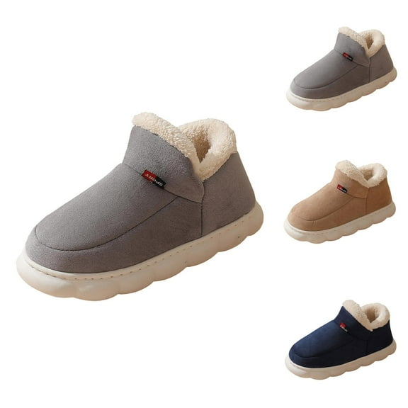 Women Slippers House Shoes for Women and Men Thick Sole Cotton Slippers Fully Enclosed Warm Indoor Outdoor Slippers Cozy Winter Footwear