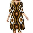thumbnail image 1 of Robe Évasée à Encolure Carrée Élégante Mode Féminine Imprimée Plantes Se Transforme en Terre Verte Hipster Amour, 1 of 5