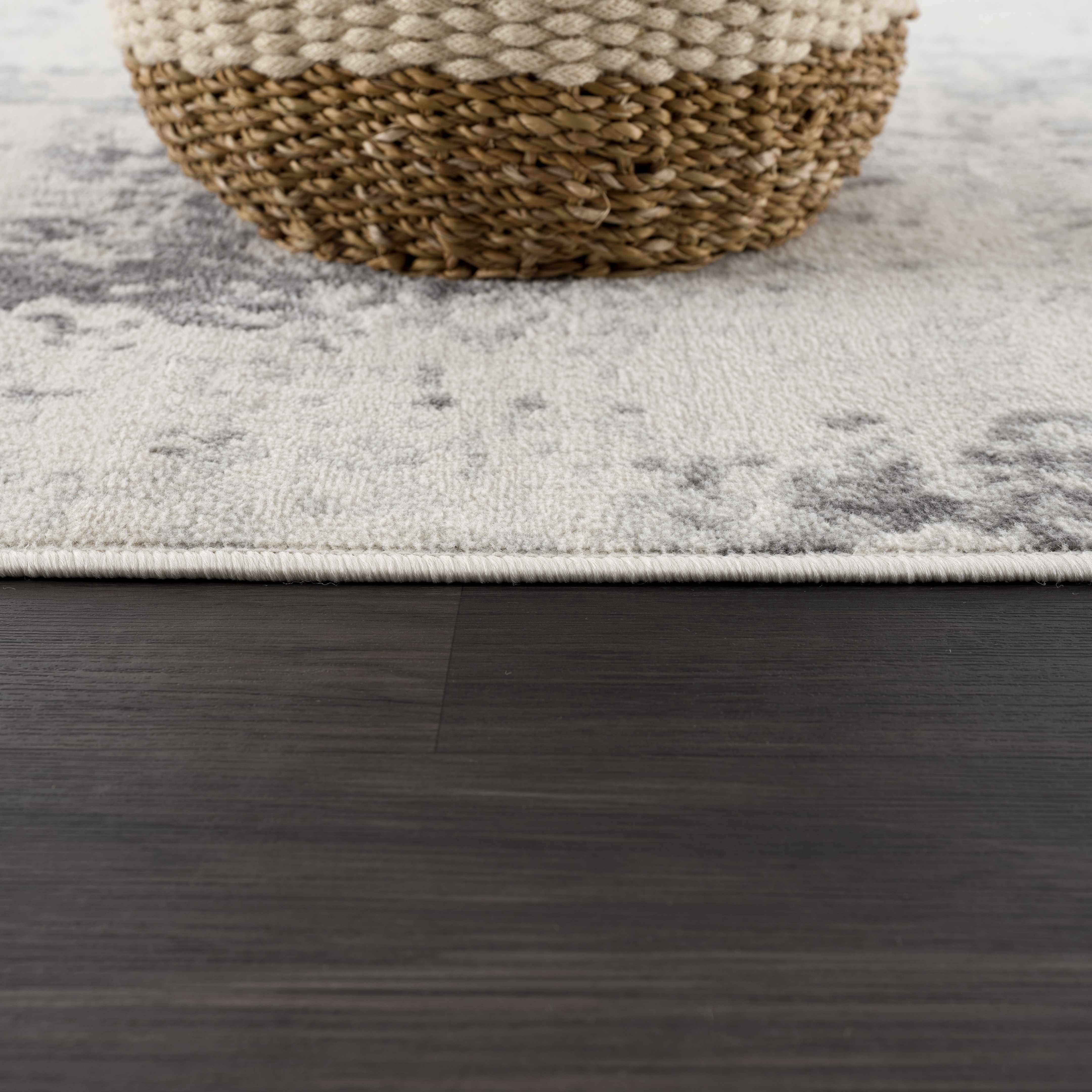 Hauteloom Tigris Collection Hayal Transitional Modern Farmhouse Hallway, Entryway, Kitchen Runner Rug - Contemporary Distressed - Boho Abstract - Ivory, Beige, Gray - 2'7" x 7'3"
