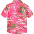 thumbnail image 2 of SSLR Big Boys Flamingos Hawaiian Shirt Button Down Shirt Short Sleeve Luau Shirt for Kids, 2 of 8