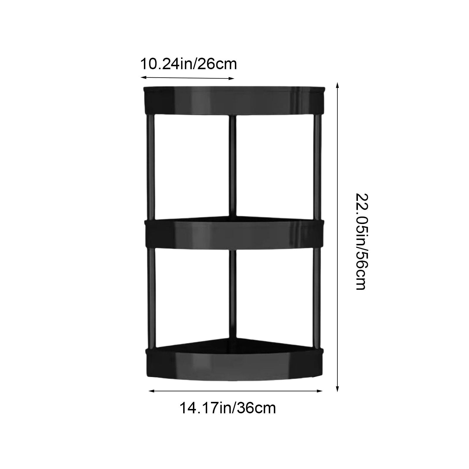 Zzbeans Bathroom Corner Storage Shelf, Removable Roller Floor Standing Toilet Organizer, Hollow-Out Drainage Tripod Shelves for Kitchen Crevice Glass Door Wall, Black