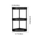 thumbnail image 3 of Bathroom Corner Storage Rack Organizer | Floor Standing Tripod Shelf | Plastic & Stainless Steel | Black & White | Hollow Drainage | Removable Rollers | 22.05x14.17in | 1 Pack, 3 of 7