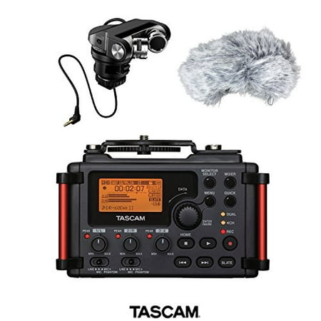 Tascam DR-60DmkII 4-Channel Portable Recorder for DSLR with TASCAM TM-2X - X-Y Pattern Stereo Cardioid Mic for DSLR