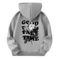 thumbnail image 4 of SUXIAN Sweatshirts for Teen Girls Letter Print Hooded with Pocket for Casual Sports Wear Grey 9-10 Years, 4 of 7