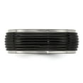 thumbnail image 4 of Edward Mirell Titanium Black Titanium Grooved 8mm Band Size: 12; for Adults and Teens; for Women and Men, 4 of 8