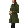 thumbnail image 5 of INSPIRE CHIC Women's Classic Single Breasted Winter Long Trenchcoat with Pockets XS Army Green, 5 of 7