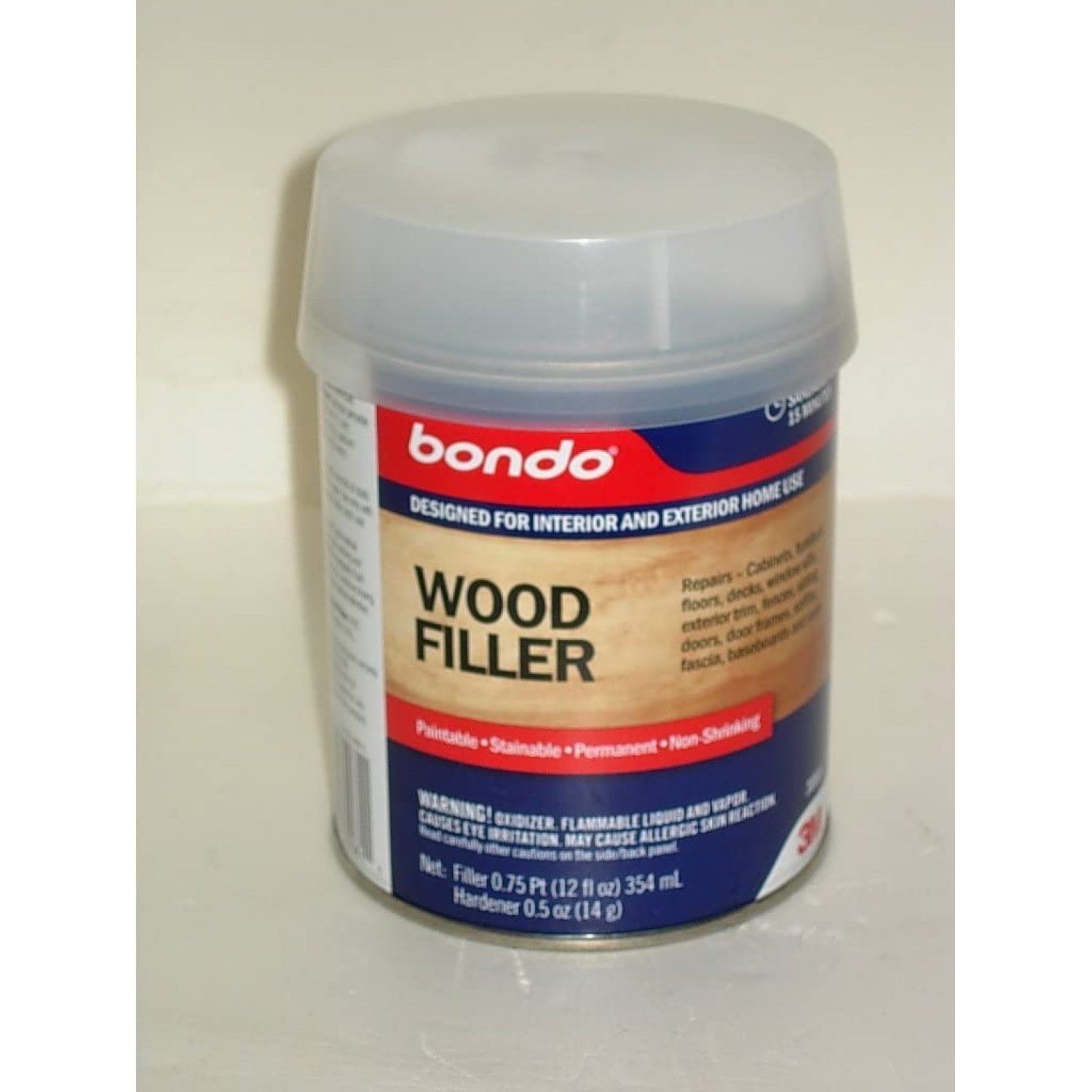 GnHoCh Bondo Wood Filler 12 OZ Can with Hardener (Pint)