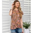 thumbnail image 2 of MINT PLUS PINK Womens Leopard Print Twist Front T-Shirt, 2 of 9