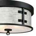 thumbnail image 4 of Westinghouse Westinghouse Lighting 6126100 Callowhill Craftsman-Style 13 Inch, Two Light Flush Mount Ceiling Fixture, Matte Black and Antique Ash Finish, Clear Seeded Glass, 4 of 5