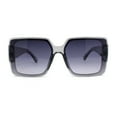 thumbnail image 2 of Womens Oversized Inset Lens Rectangular Plastic Chic Butterfly Sunglasses Slate - Smoke, 2 of 4