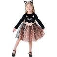 thumbnail image 4 of JCCXIN Toddler Baby Girls Halloween Dress Cat Animal Role Play Sequins Tulle Dress-Up Party Dresses With Headband Crew Neck Long Sleeve Trick Or Treat Carnival Funny Festival Clothes,Black,2-3 Years, 4 of 5