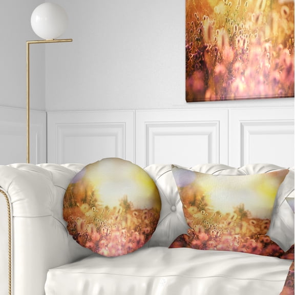 Designart Scenic Meadow over Mountains - Landscape Printed Throw Pillow - 12x20