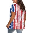 thumbnail image 3 of yunLCZ Women's Short Sleeve Shirts Plus Size Patriotic Shirts For Women Summer 2025 Funny 4th Of July T Shirt Stripes Print American Flag Tee Tops, 3 of 4