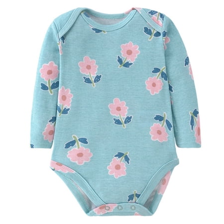Vividxx Baby Girls Long Sleeve Bodysuit Cute Print Romper O-Neck One-Pieces For Newborn Newborn Soft Comfortable Everyday Wear Stylish Onesie