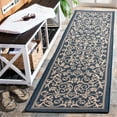 thumbnail image 3 of Safavieh Courtyard Nanda Botanical Indoor/Outdoor Runner Rug, Navy/Beige, 2'3" x 14', 3 of 11