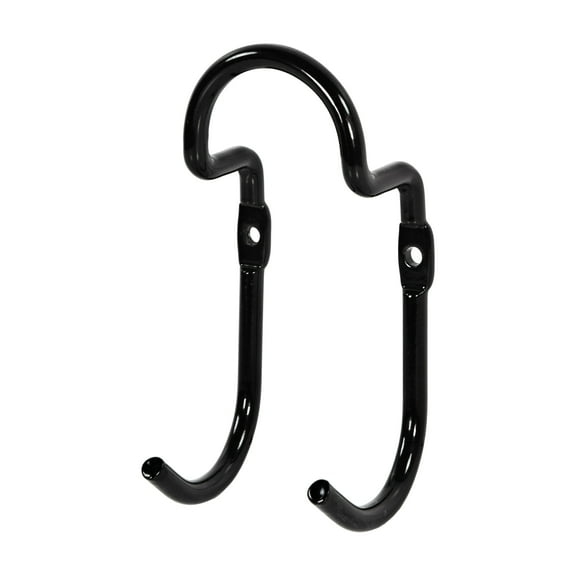 Hyper Tough Wall Mounted Steel Extended Hook, Black, 2.25 in x 2.50 in x 5.25 in