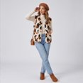 thumbnail image 5 of Womens Casual Sleeveless Vest Leopard Print Button Down Loose Fit Fall Winter Daily Layering Outerwear, S, 5 of 7