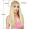 thumbnail image 2 of Blonde Wig with Bangs, Long Straight Wigs for Women Natural Hair Wigs Synthetic, 2 of 5