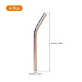 thumbnail image 2 of 4Pack Reusable Metal Straws, 9.5" Stainless Steel Drinking Straw (0.5" Wide, Bent, Colorful), 2 of 6