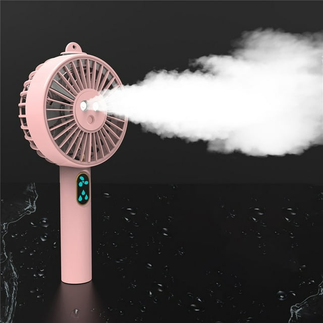 MesaSe Portable Handheld Misting Fan Mini USB Rechargeable Personal Cooling Fan Mister Humidifier Portable Spray Handhold Fan with 3 Speeds Setting for Home Office Travel - by