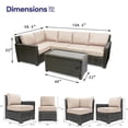 thumbnail image 2 of Krikacy 6-PCS Outdoor Wicker Modular Conversation Set w/Cabinet Coffee table, All-Weather HDPE, Beige, 2 of 8