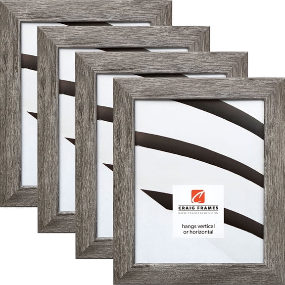 Craig Frames Bauhaus Modern Gray Picture Frame, Set of 4