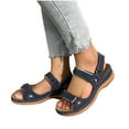 thumbnail image 4 of Jsaierl Orthopedic Sandals for Women Dressy Summer, Wide Stripe Shoes Lightweight Beach Roman Sandals Casual Shoes Size 9.5, 4 of 6