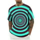 thumbnail image 1 of Mens Camisas de Manga Corta Impresión Casual Deportes Cuello Redondo Blusa, Poliéster Ligero para la Primavera Verano Al Aire Libre Uso Diario, 1 of 4