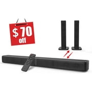 DR. J Professional Soundbar for TV, 120W Sound Bar with Subwoofer, 2.2 CH Bluetooth 5.0 Wired & Wireless 3D Surround Speakers with Remote Control Optical/HDMI/AUX/USB Connect