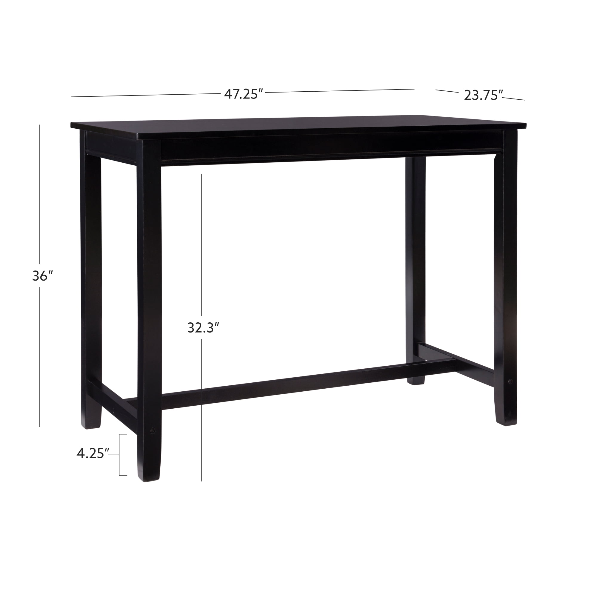Linon Cessford Counter Height Pub Table, 36" Tall, Black