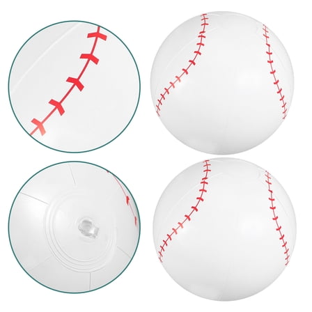 LOLIPPYY 3Pcs Inflatable Baseball Balls White PVC Lightweight Pool Ball for Outdoor Beach Fun