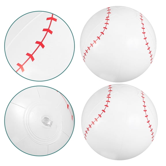 LOLIPPYY 3Pcs Inflatable Baseball Balls White PVC Lightweight Pool Ball for Outdoor Beach Fun