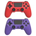 thumbnail image 1 of Control inalámbrico Wuthur, paquete de 2 para PS4/PC, rojo y morado, 1 of 6