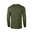 thumbnail image 4 of The Gildan Adult Ultra Cotton 6 oz Long Sleeve T-Shirt - MILITARY GREEN - M, 4 of 4