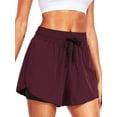thumbnail image 3 of NELEUS Womens Plus Size Athletic Workout Shorts 2 in 1 High Waist for Running Casual Short with Pockets,Wine Red,US Size 2XL, 3 of 9