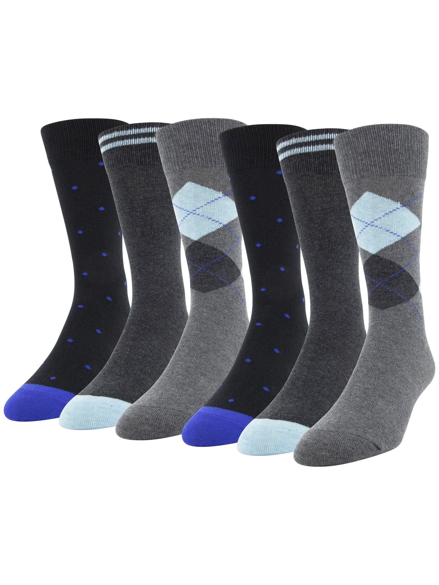 George Men's Argyle Dress Crew Socks, 6 Pairs - Walmart.com