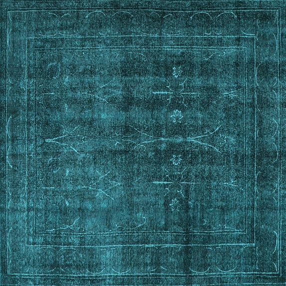 Ahgly Company Indoor Square Persian Light Blue Bohemian Area Rugs, 4' Square