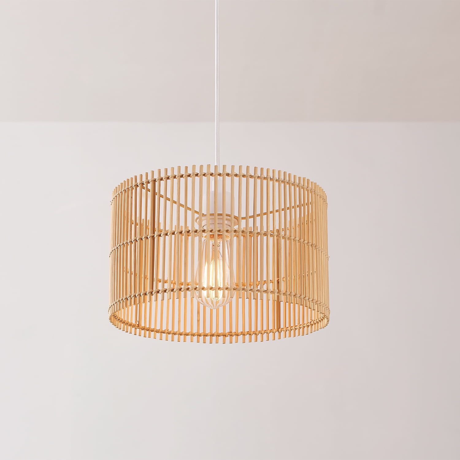 Globe Electric Tammi 1-Light Pendant Light Natural Bamboo Shade