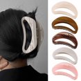 thumbnail image 1 of Pinza para el pelo para mujer, forma geométrica hueca semicircular, pinza para el pelo con agarre fuerte en la parte posterior, pinza para el pelo de tiburón de gran volumen, 1 of 8