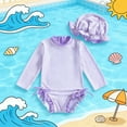 thumbnail image 5 of LRen Girls Bathing Suits One Piece Ruffle Beachwear for Kids Cute Funny Summer Swimsuits Girls Beach Swimwear Bikini Set for Kids, 5 of 6