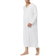 thumbnail image 4 of Unique Bargains Men's Nightshirt Long Sleeves Hooded Loungewear Nightgown Pajamas L White, 4 of 5