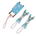 thumbnail image 3 of WASHWEPE Christmas Party Pendant Blue Wooden Sleigh Decor 3Pcs 4x1.8x1.2in, 3 of 8