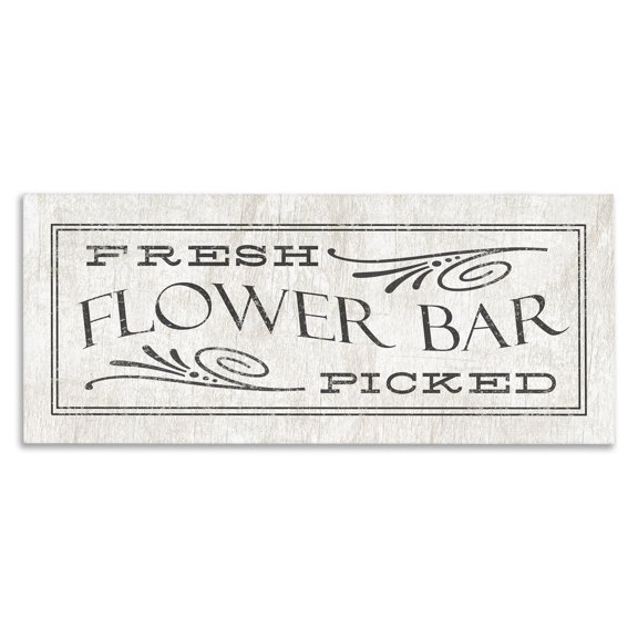 Stupell Industries Shabby Chic Fresh Picked Flower Bar Sign Canvas Art, 30 x 13, by Lil' Rue