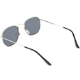 thumbnail image 4 of Modern Metal Geometric Sunglasses Slim Arms Neutral Flat Lens 51mm (Silver / Smoke ), 4 of 4